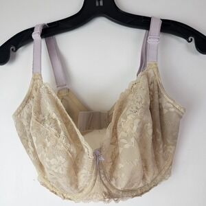 Freya Offbeat Side Support Bra AA5451 – 34I Beige Lavender Straps Lace